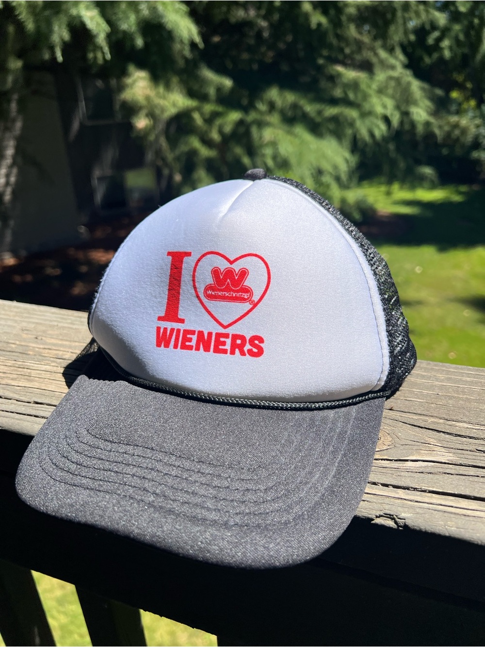 I Heart Wieners Trucker Hat - White & Black